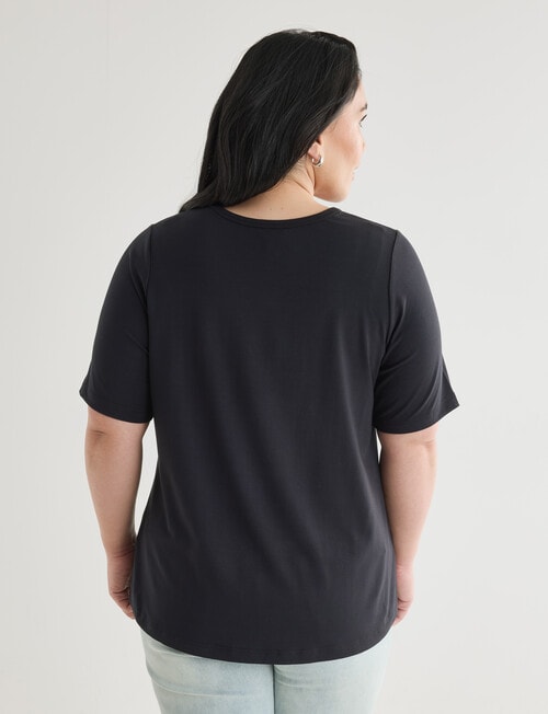 Studio Curve Flared Hem Knit Top, Black product photo View 02 L