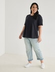Studio Curve Flared Hem Knit Top, Black product photo View 03 S