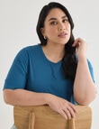 Studio Curve Flared Hem Knit Top, Baltic product photo