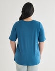 Studio Curve Flared Hem Knit Top, Baltic product photo View 02 S