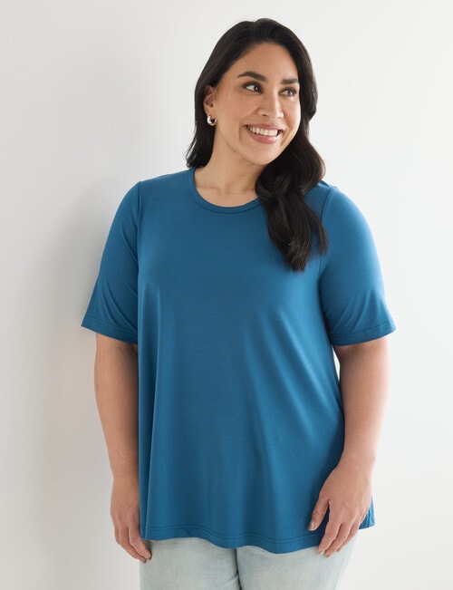 Studio Curve Flared Hem Knit Top, Baltic product photo View 04 L