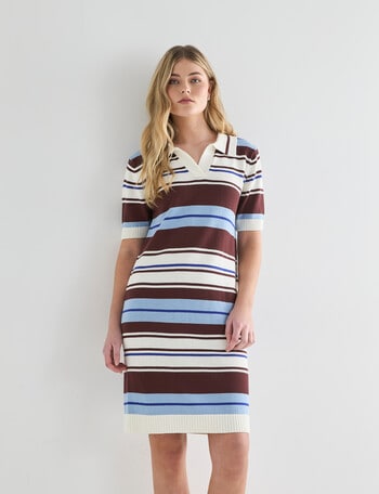 Zest Knit Polo Dress, Stripe product photo