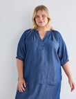 Studio Curve Stitch Detail Blouse, Denim product photo
