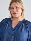 Studio Curve Stitch Detail Blouse, Denim product photo View 04 S