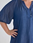Studio Curve Stitch Detail Blouse, Denim product photo View 05 S