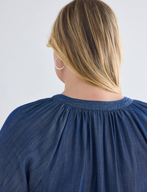 Studio Curve Stitch Detail Blouse, Denim product photo View 06 L