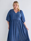 Studio Curve Midi Stitch Detail Dress, Denim product photo
