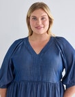 Studio Curve Midi Stitch Detail Dress, Denim product photo View 04 S