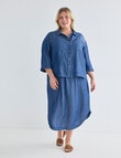 Studio Curve Cuffed 3/4 Sleeve Stepped Hem Jacket, Denim product photo View 03 S