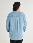 Studio Curve Lyocell Shirt, Light Blue product photo View 02 S