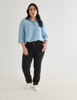 Studio Curve Lyocell Shirt, Light Blue product photo View 03 S