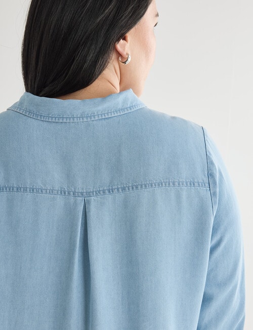 Studio Curve Lyocell Shirt, Light Blue product photo View 05 L