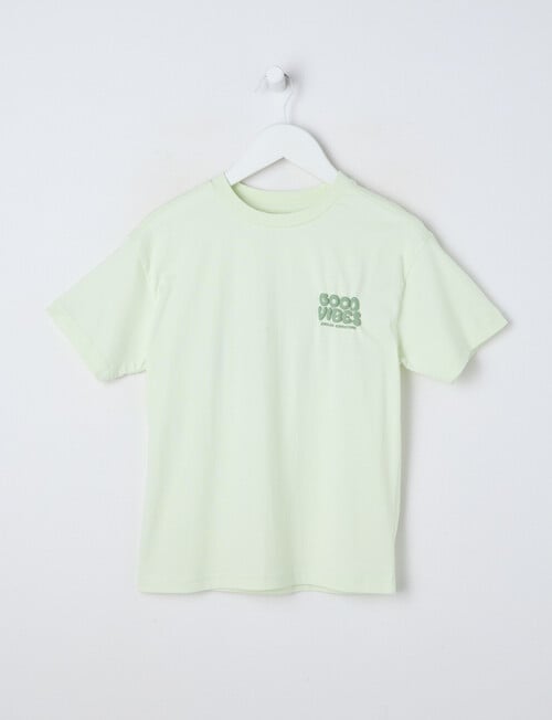Mac & Ellie Good Vibes Short Sleeve Tee, Pistachio product photo