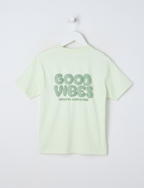 Mac & Ellie Good Vibes Short Sleeve Tee, Pistachio product photo View 03 L
