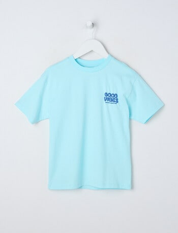 Mac & Ellie Good Vibes Short Sleeve Tee, Dark Ice product photo