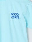 Mac & Ellie Good Vibes Short Sleeve Tee, Dark Ice product photo View 02 S