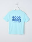 Mac & Ellie Good Vibes Short Sleeve Tee, Dark Ice product photo View 03 S