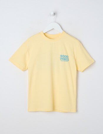 Mac & Ellie Good Vibes Short Sleeve Tee, Butter product photo