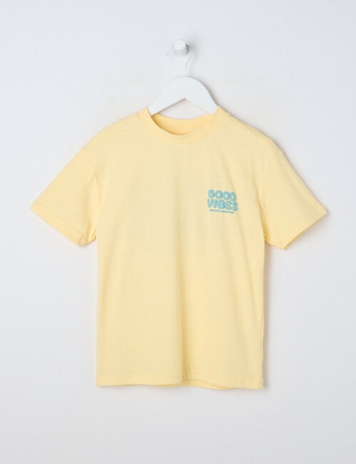Mac & Ellie Good Vibes Short Sleeve Tee, Butter product photo