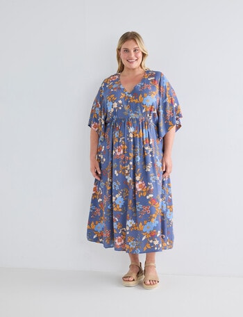 Studio Curve Button Front Empire Dress, Spring Garden product photo