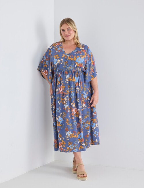 Studio Curve Button Front Empire Dress, Spring Garden product photo View 03 L