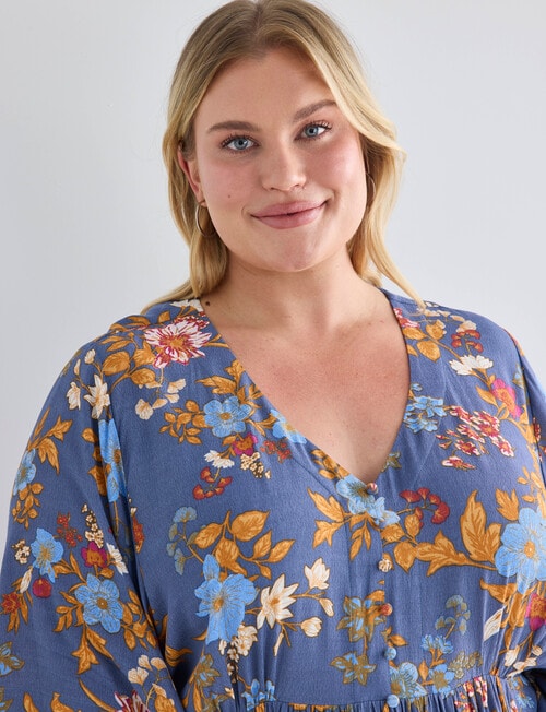 Studio Curve Button Front Empire Dress, Spring Garden product photo View 04 L