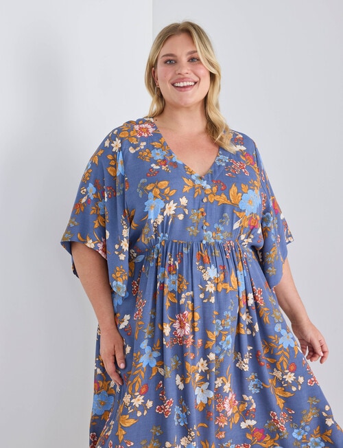 Studio Curve Button Front Empire Dress, Spring Garden product photo View 05 L