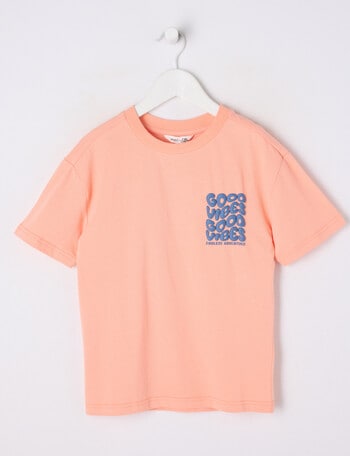 Mac & Ellie Good Vibes Short Sleeve Tee, Peach product photo