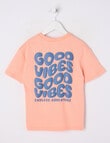 Mac & Ellie Good Vibes Short Sleeve Tee, Peach product photo View 02 S