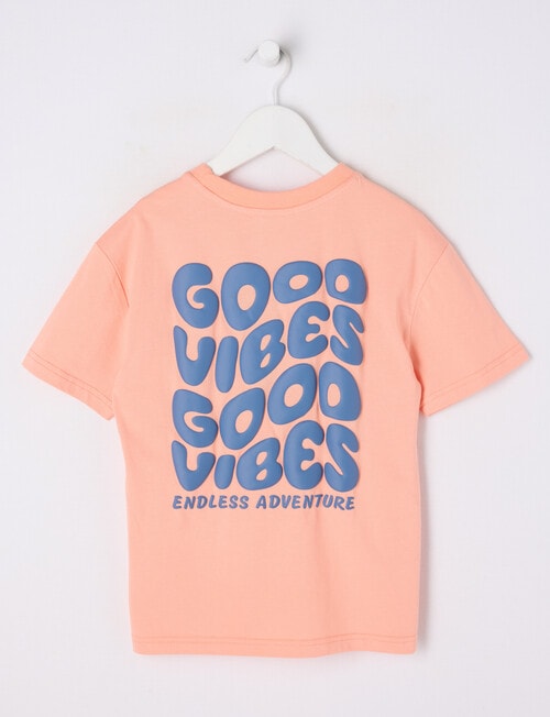 Mac & Ellie Good Vibes Short Sleeve Tee, Peach product photo View 02 L