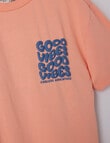 Mac & Ellie Good Vibes Short Sleeve Tee, Peach product photo View 03 S
