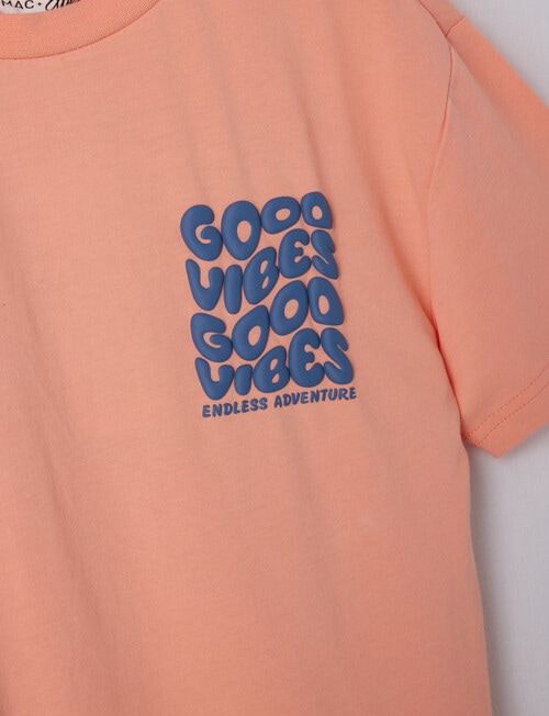 Mac & Ellie Good Vibes Short Sleeve Tee, Peach product photo View 03 L