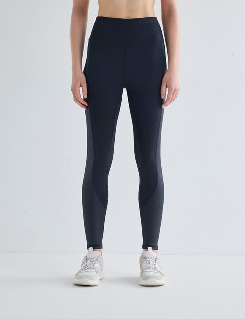 Superfit Fashion Limitless Leggings, Print Panel Black & Black Ditsy Print product photo