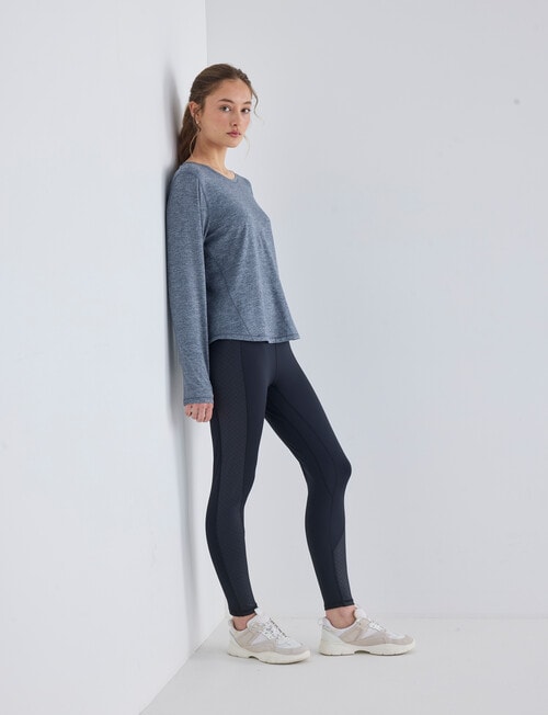 Superfit Fashion Limitless Leggings, Print Panel Black & Black Ditsy Print product photo View 03 L