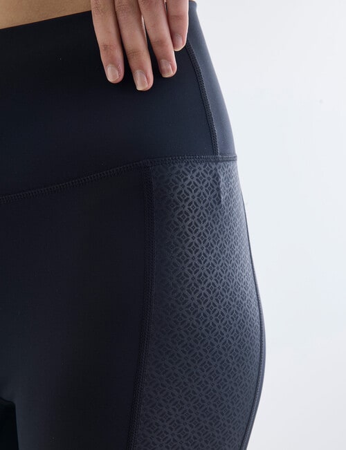 Superfit Fashion Limitless Leggings, Print Panel Black & Black Ditsy Print product photo View 04 L