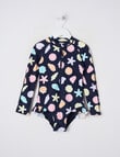 Wavetribe Shells Long Sleeve Rashsuit, Navy product photo