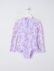 Wavetribe Unicorns Long Sleeve Rashsuit, Lilac product photo