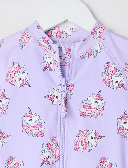 Wavetribe Unicorns Long Sleeve Rashsuit, Lilac product photo View 02 L