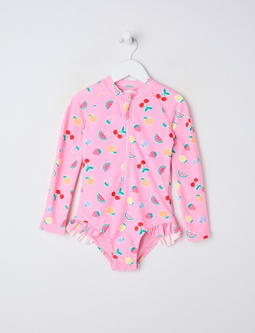 Wavetribe Fruit Long Sleeve Rashsuit, Candy Pink product photo