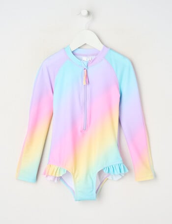 Wavetribe Ombre Long Sleeve Rashsuit, Rainbow product photo