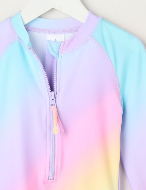 Wavetribe Ombre Long Sleeve Rashsuit, Rainbow product photo View 02 L