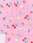 Wavetribe Fruit 2 Piece Long Sleeve Rash Set, Candy Pink product photo View 02 S