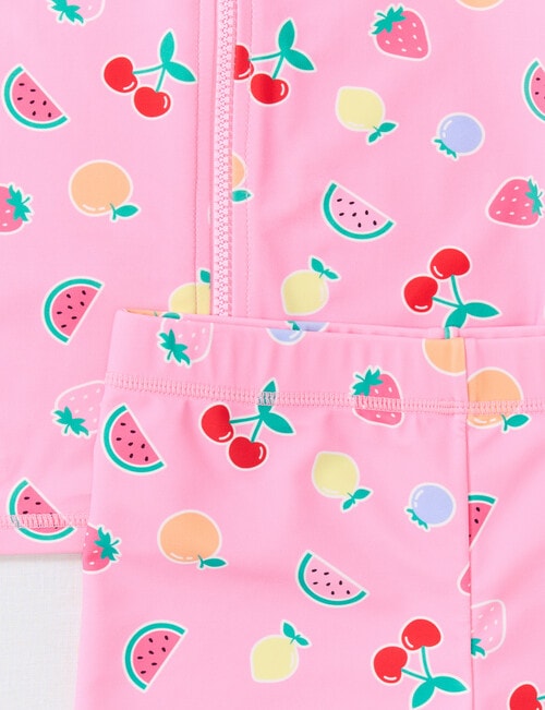 Wavetribe Fruit 2 Piece Long Sleeve Rash Set, Candy Pink product photo View 02 L