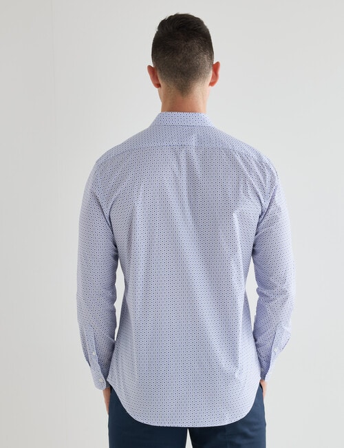 Laidlaw + Leeds Geo Daisy Long Sleeve Shirt, Navy product photo View 02 L