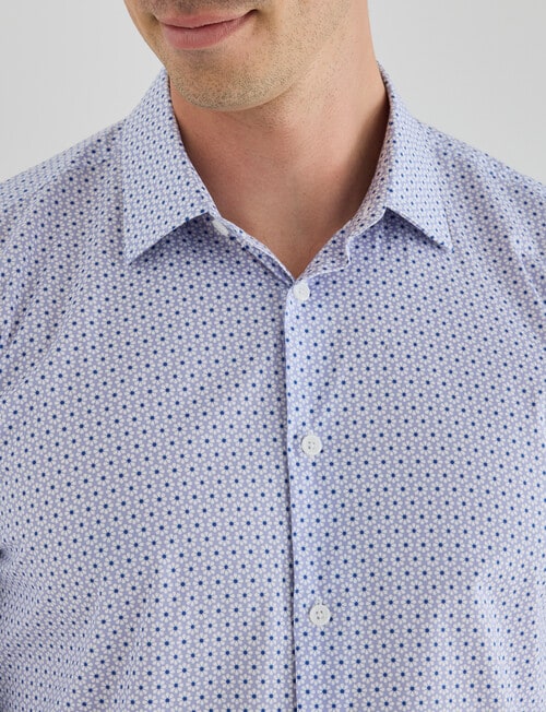 Laidlaw + Leeds Geo Daisy Long Sleeve Shirt, Navy product photo View 04 L