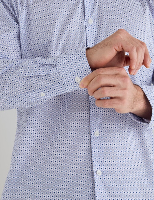 Laidlaw + Leeds Geo Daisy Long Sleeve Shirt, Navy product photo View 05 L