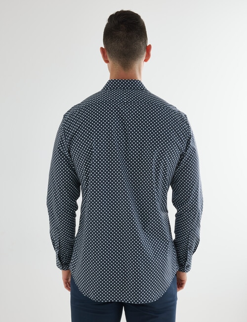 Laidlaw + Leeds Geo Diamond Long Sleeve Shirt, Navy product photo View 02 L