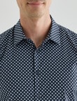 Laidlaw + Leeds Geo Diamond Long Sleeve Shirt, Navy product photo View 04 S