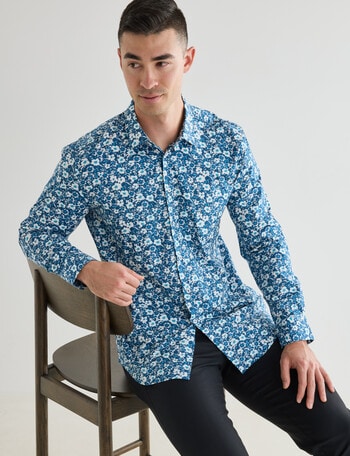 Laidlaw + Leeds Bouquet Long Sleeve Shirt, Teal product photo