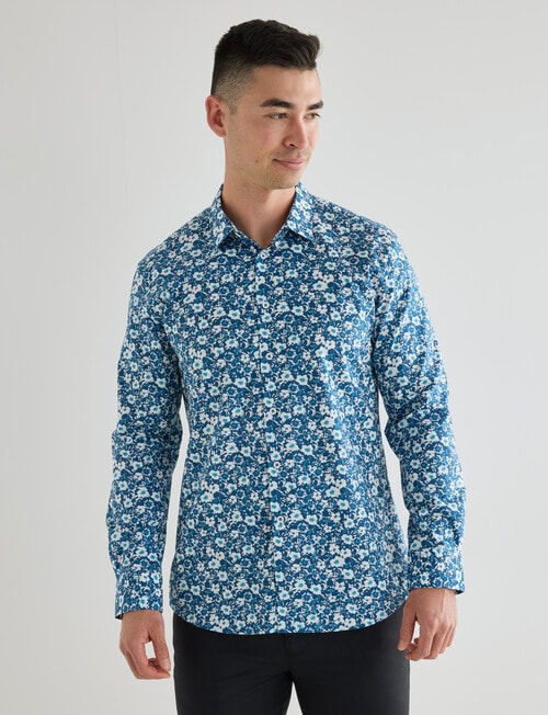 Laidlaw + Leeds Bouquet Long Sleeve Shirt, Teal product photo View 05 L